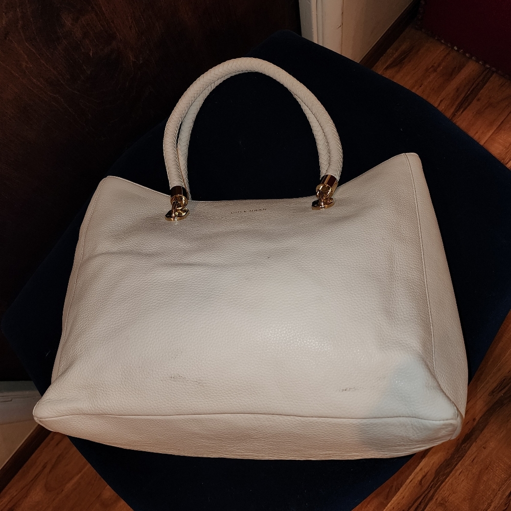 Cole Haan ivory leather large bag